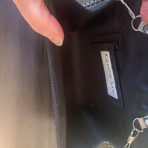 Gunne Sax Jessica‎ McClintock Black Shinmer Evening Formal Cocktail Clutch Purse - Picture 10 of 10